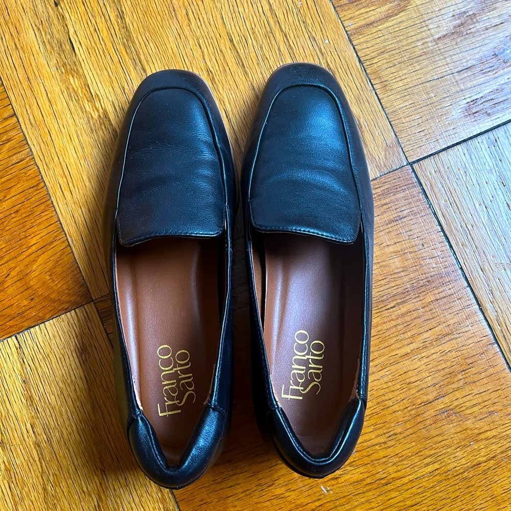 Franco Sarto Black Leather Loafers